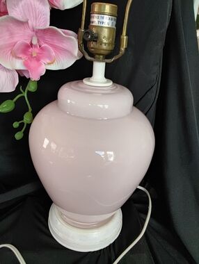 Vintage Iridescent Blush Pink Modern Glass Lamp